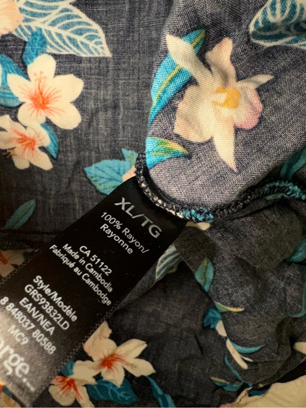 Wrap Skirt GEORGE Floral with Teal and Pink Flowers - Tropical Summer Party - Picture 7 of 8